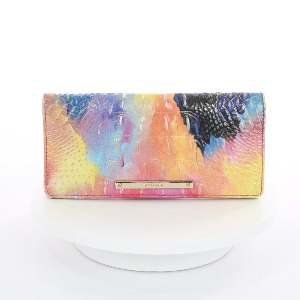 Brahmin Multicolor Leather Croc Embossed Wallet